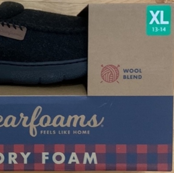 NEW! Dearfoams Men's Slippers Memory Foam Black Sizes S M L XL Fast Shipping NWT - Picture 7 of 8